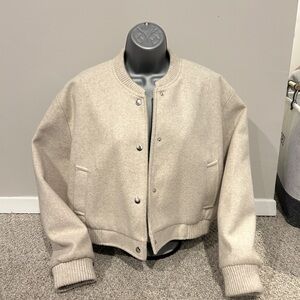 Zara Cream Bomber Jacket